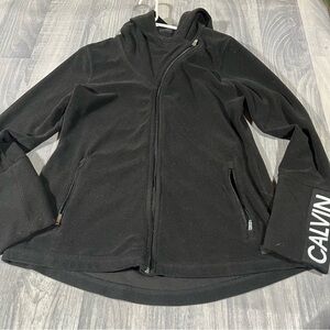 Calvin Klein Peak Performance Black Zip-Up Hoodie; Large